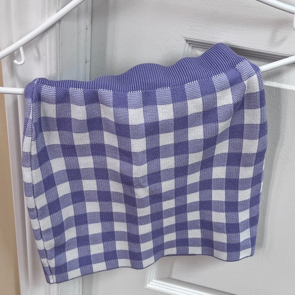 purple plaid mini skirt size S - Picture 3 of 3